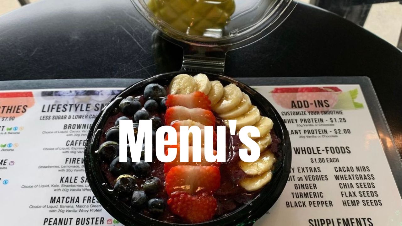 Menus Fuel Nutritional Smoothie Cafe